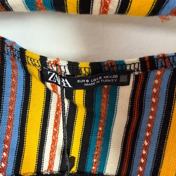 NWT Zara Striped Jacquard Cropped Tank Top Shorts Set Size Small S NEW - Picture 15 of 16